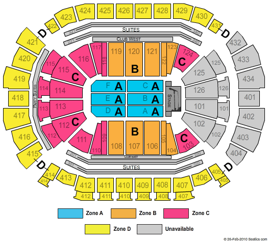 Toyota Center - TX Los Tres Zone Seating Chart